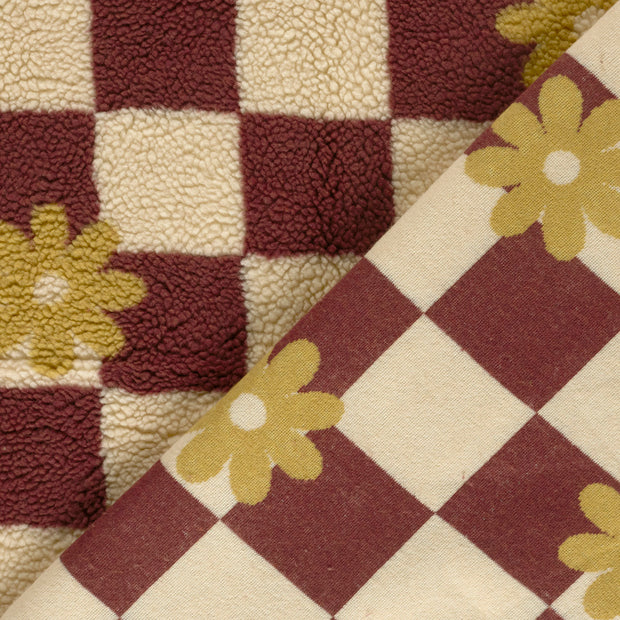 Sherpa Fleece fabric Flowers printed 