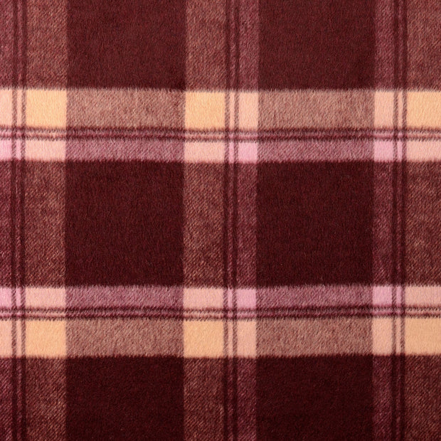 Chiffon en laine tissu Carreaux Bordeaux