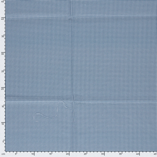Cretonne fabric Checks Indigo