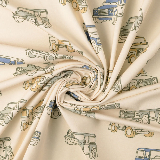 Jersey de Coton tissu Blanc cassé 