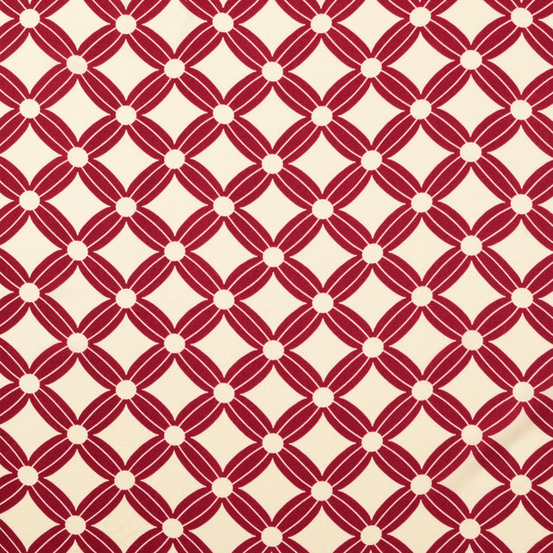 Viscose Poplin fabric Flowers Wine red