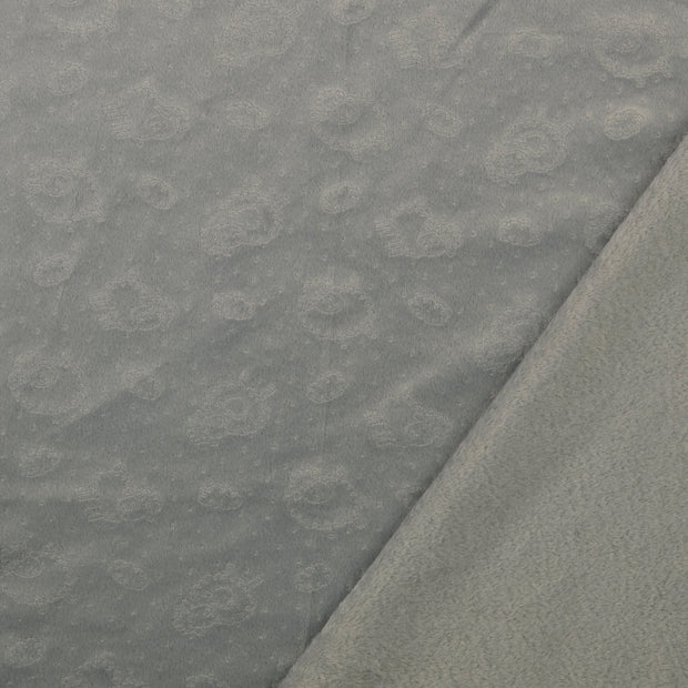 Nicky velours fabric grey embossed 