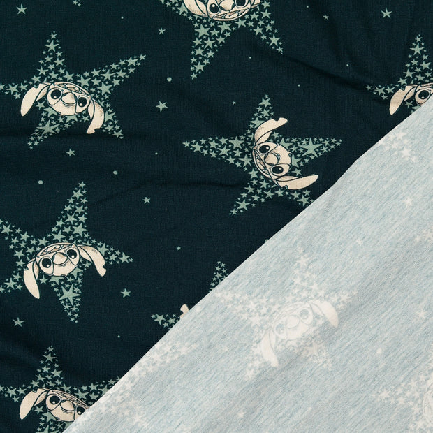 Jersey de Coton tissu Bleu Marine imprimé numérique 