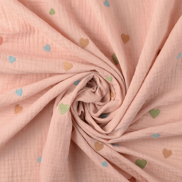 Double gaze tissu Rose 
