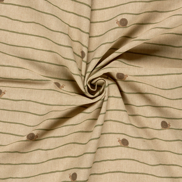 Aspect Lin tissu Beige imprimé numérique 