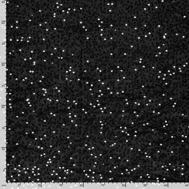 Velours tissu Unicolore Noir