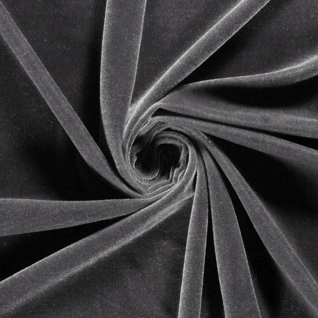 Samt Stretch fabrik Dunkelgrau 