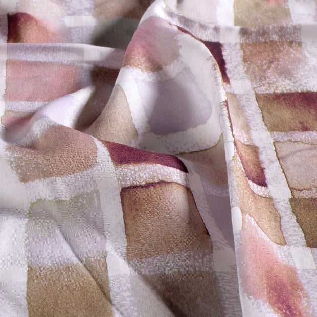 Viscose Poplin fabric Abstract Brown