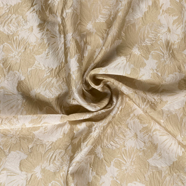 Jacquard fabrik Beige garngefärbt 