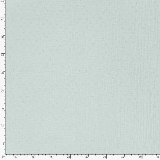 Double gaze tissu pois Menthe