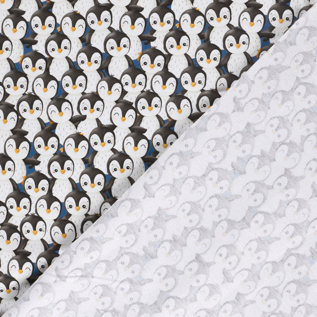 French Terry geraut fabrik Pinguine digital bedruckt 