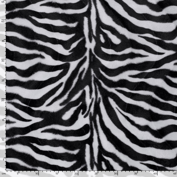 Velours fabrik Zebras Weiß