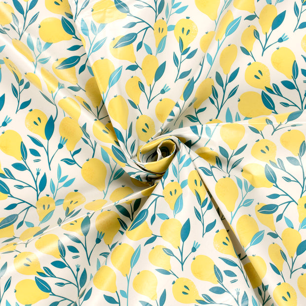Coated Tablecloth fabric Optical White printed 