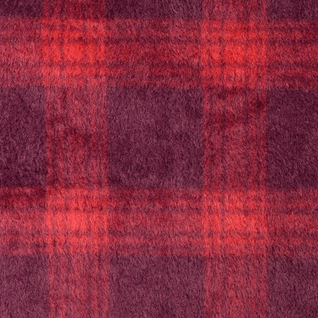 Mantel Wool Touch fabrik Karo's Bordeauxrot
