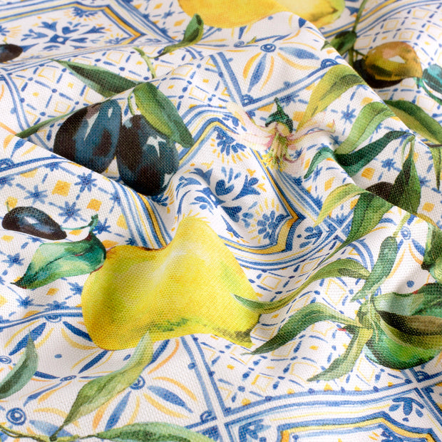 Panama fabric Fruits White