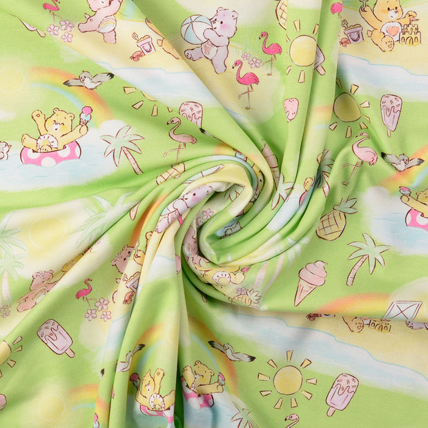 Jersey de Coton tissu vert 