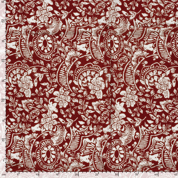 Borken Crepe fabric Abstract Bordeaux