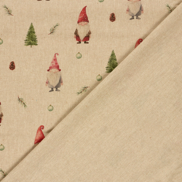 Linen Look fabric Christmas trees digital printed 