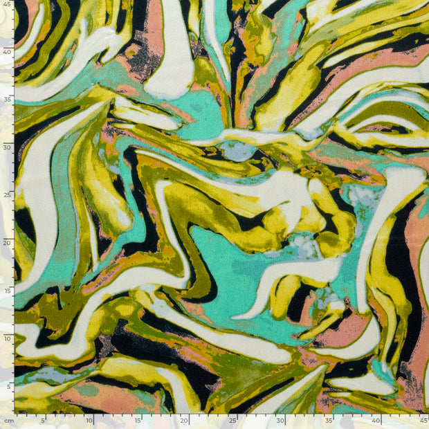 Polyester Bubble tissu Abstrait Vert Citron