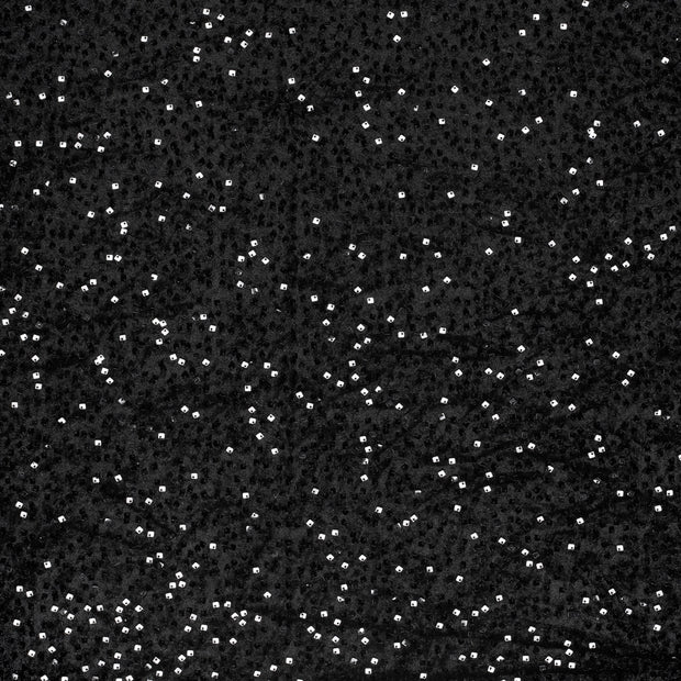 Velours tissu Noir scintillant 