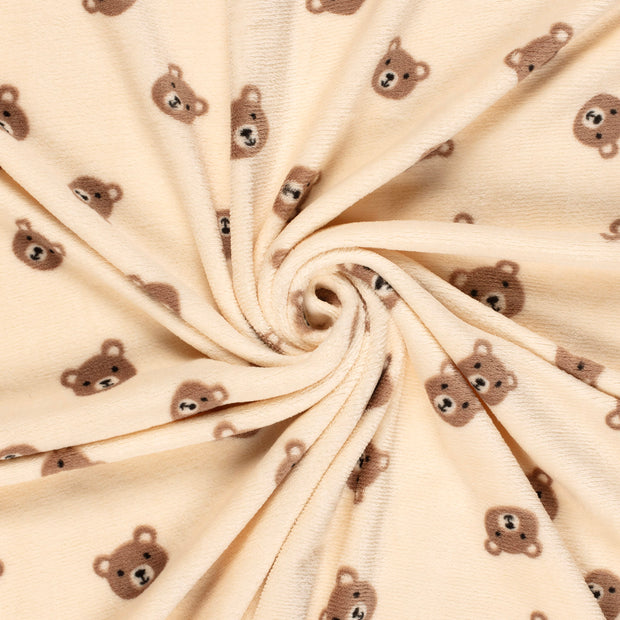 Coral Fleece fabric Beige printed 