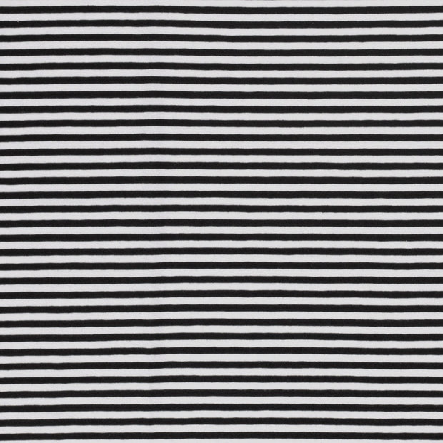 Jersey de Coton Fil Teint tissu rayures Noir