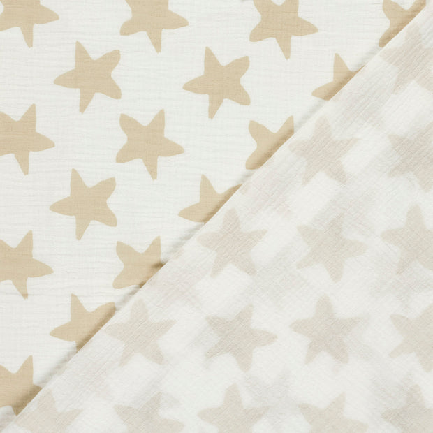 Muslin fabric Stars printed 