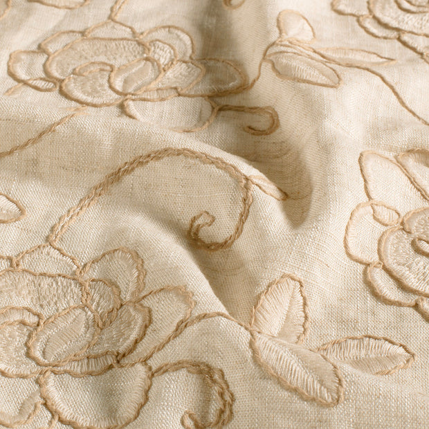  tissu fleurs Blanc cassé