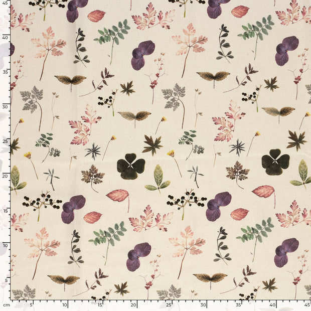 Panama tissu Feuilles Beige