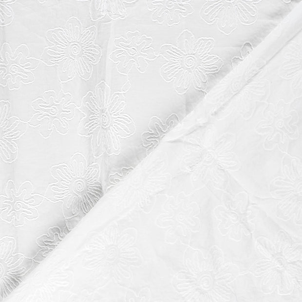  tissu Unicolore brodé 