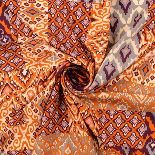 Popeline de Viscose tissu orange 