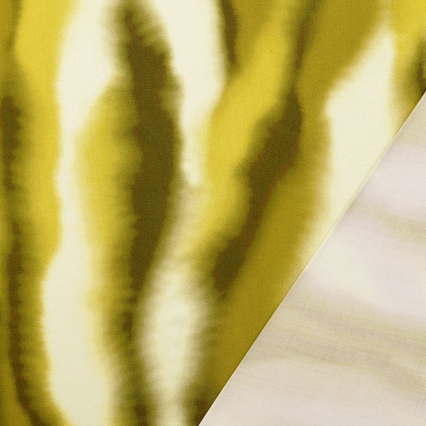 Viscose Satin tissu Vert Olive imprimé numérique 