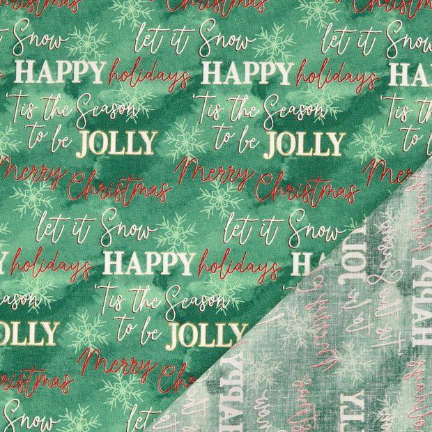 CO Popeline fabrik Dunkelgrün bedruckt 