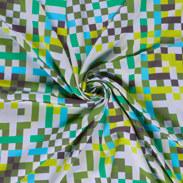 Viscose Satin tissu Bleu clair imprimé numérique 