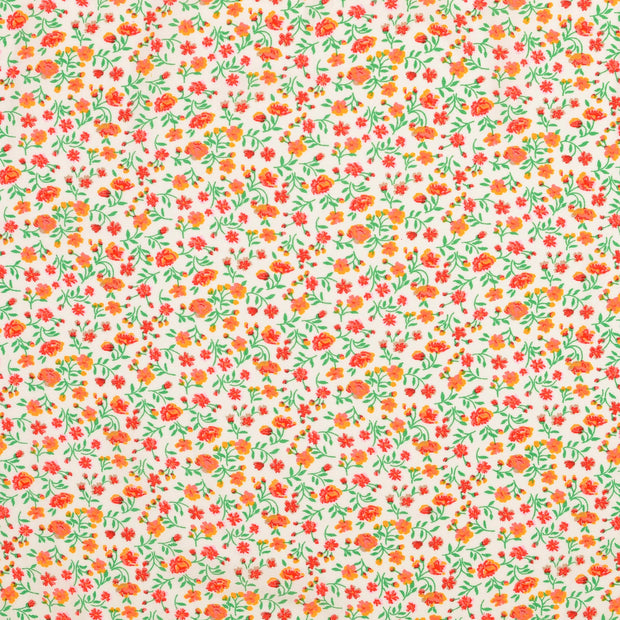 Popeline de Viscose tissu fleurs multicolore