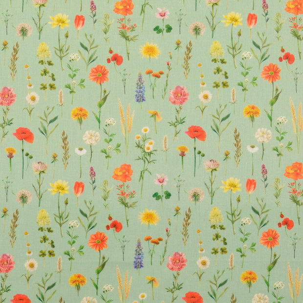 Fahnentuch fabrik Blumen mint