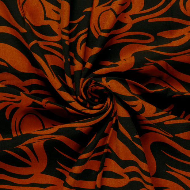 Sergé de Viscose tissu Brique imprimé 