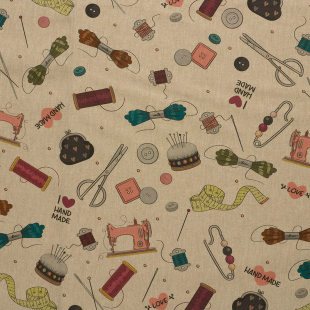Linen Look fabric Pink matte 