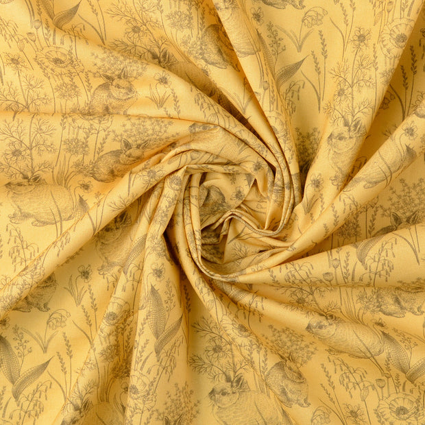 Cretonne tissu Jaune 