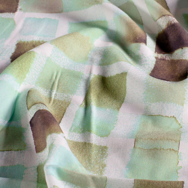Viscose Poplin fabric Abstract Dark Mint