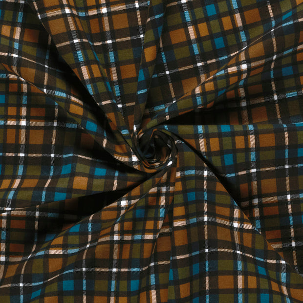 Flanelle tissu Marron imprimé 