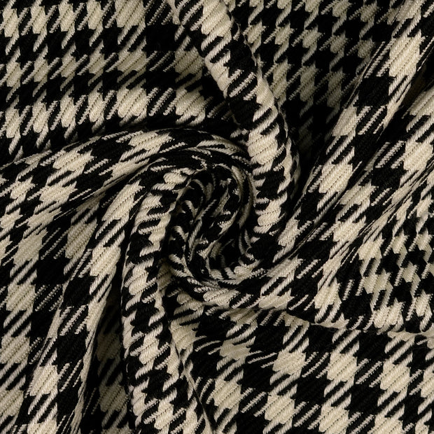 Bouclé tissu noir fil teint 