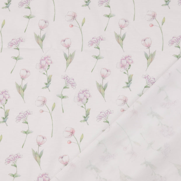 Jersey de Coton tissu fleurs 