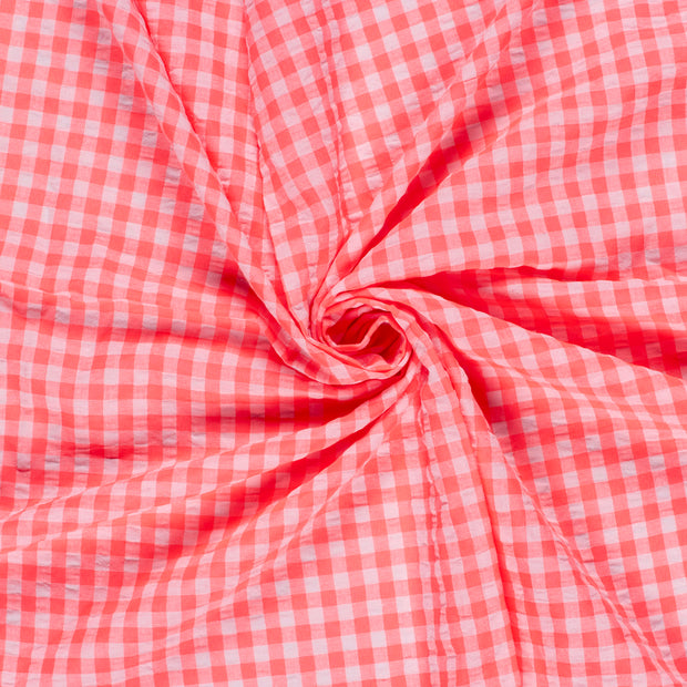 Seersucker fabric Neon Fuchsia Seersucker 