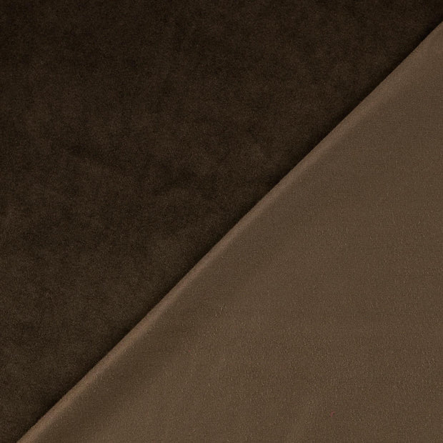 velours tissu marron 