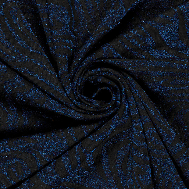 Jacquard tissu Abstrait Cobalt