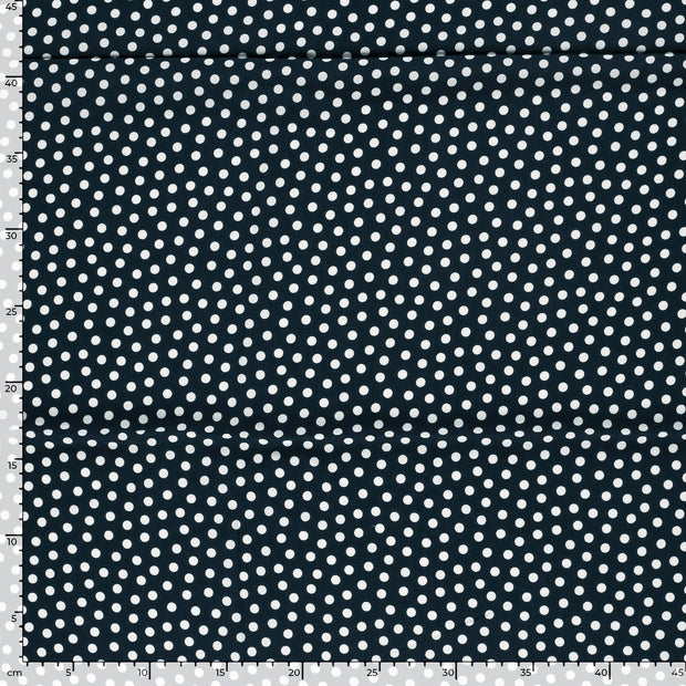 Bambou Poplin tissu pois Bleu Marine