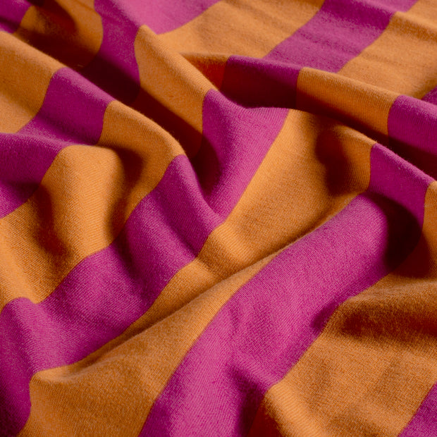 French Terry fabric Stripes Orange