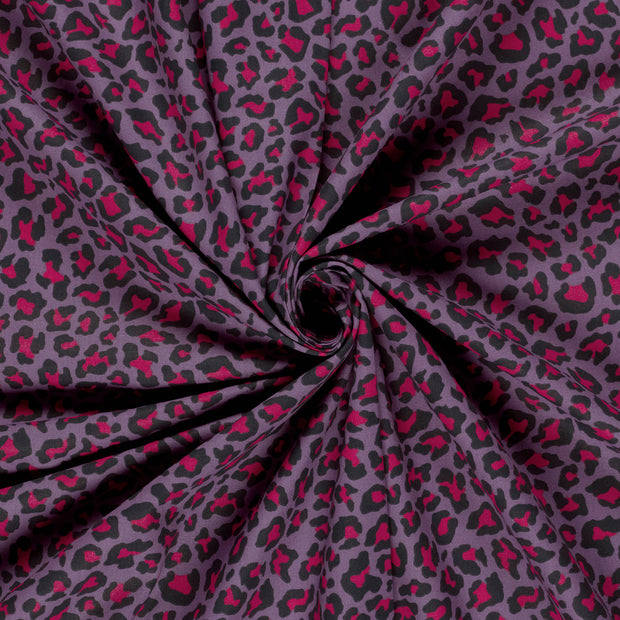 Cotton Poplin fabric Purple printed 