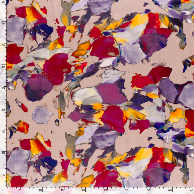 Satin fabric Abstract Pink